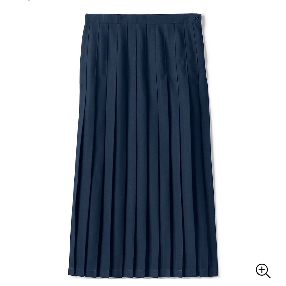 Lands End School Uniform Girls Solid Pleated Skirt Ankle Length size 12